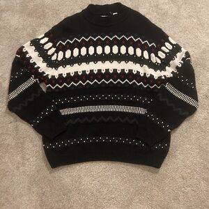 Classic Black and White Crewneck Sweater